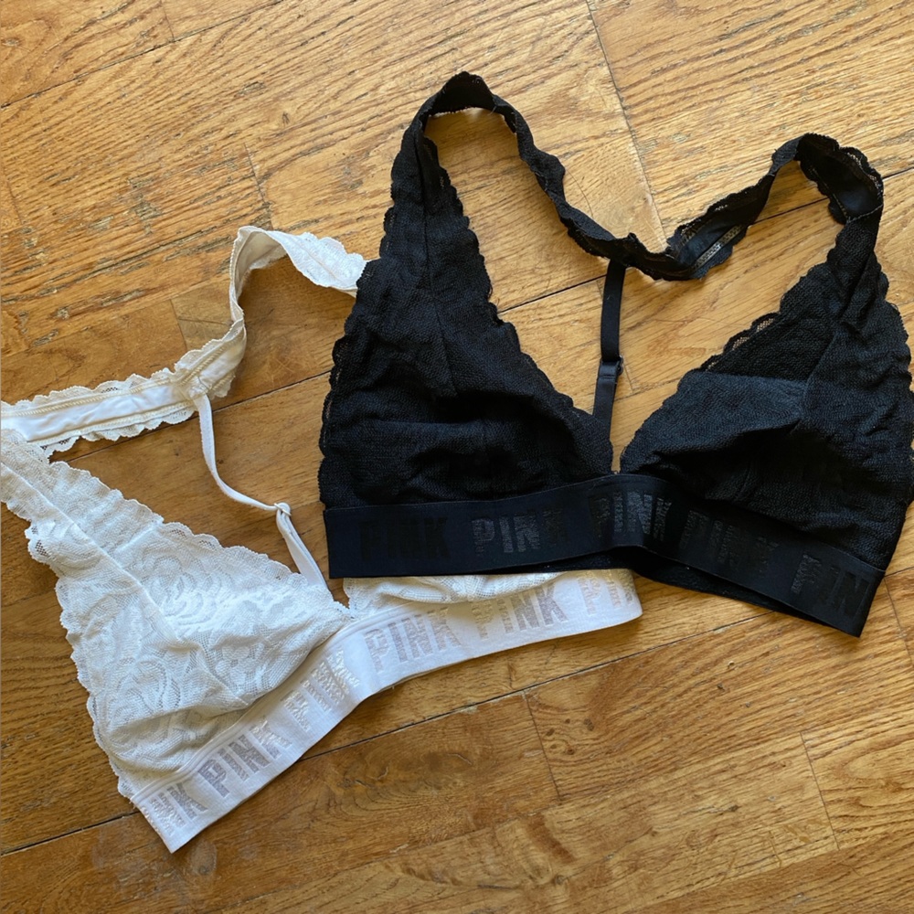 Victoria’s Secret Black & White Lace Bralette Duo